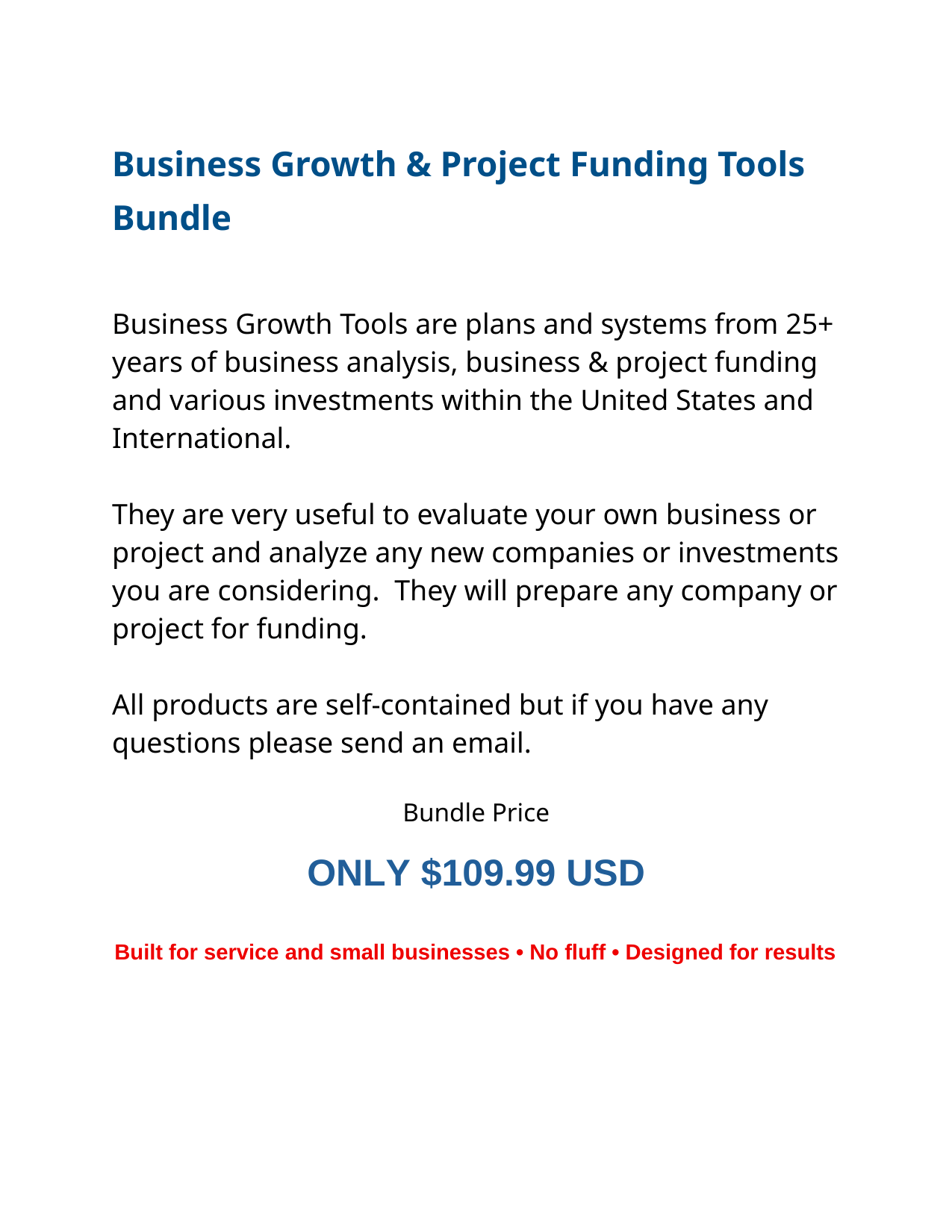 Business Growth & Project Funding Tools Bundle